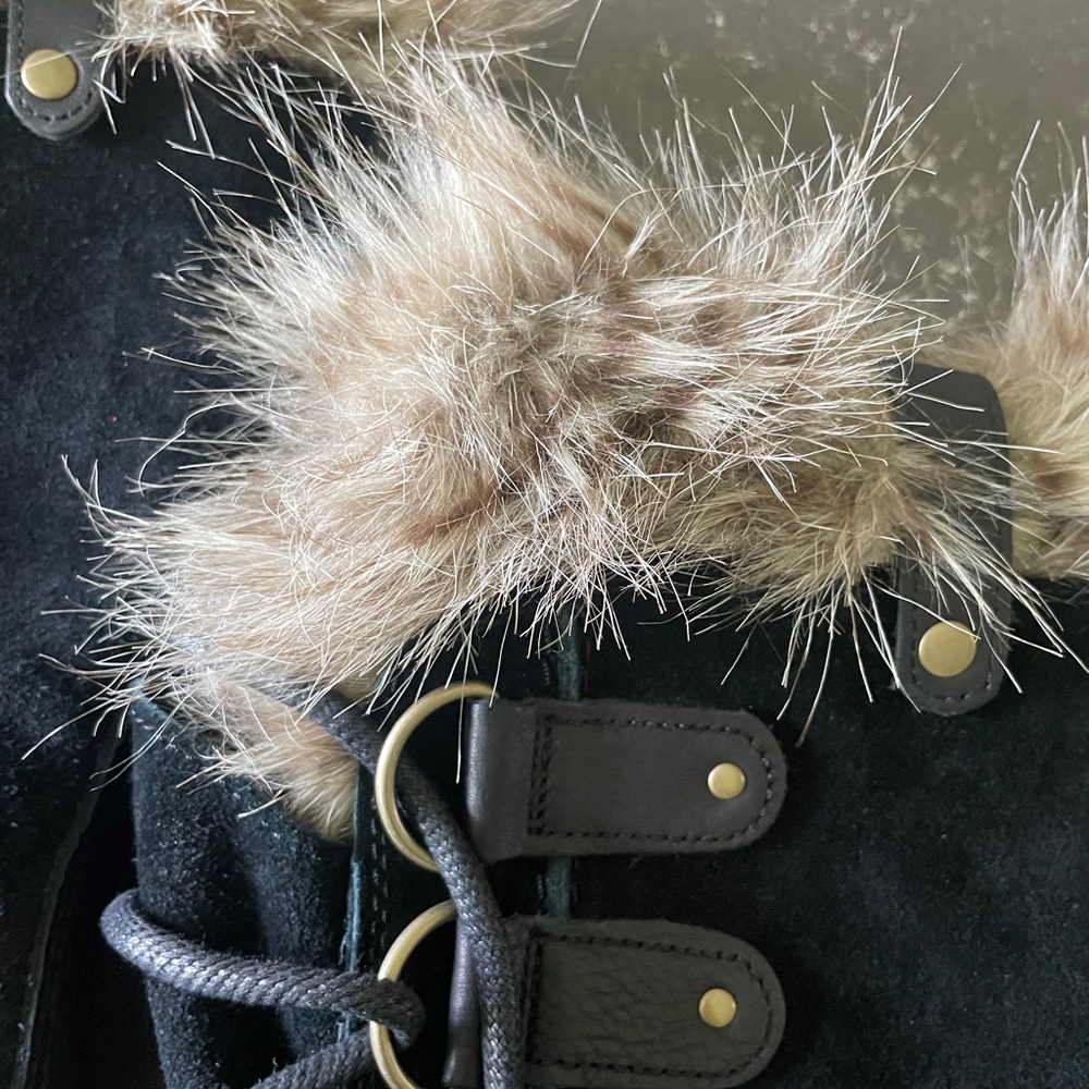 NWOT Sorel Joan of Artic Black Suede Fur-Lined Winter Boots - Picture 6 of 6